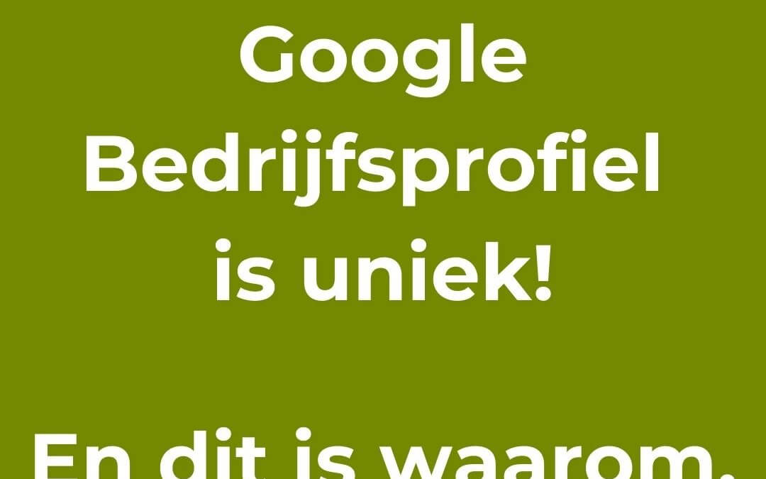 Google Bedrijfsprofiel is uniek